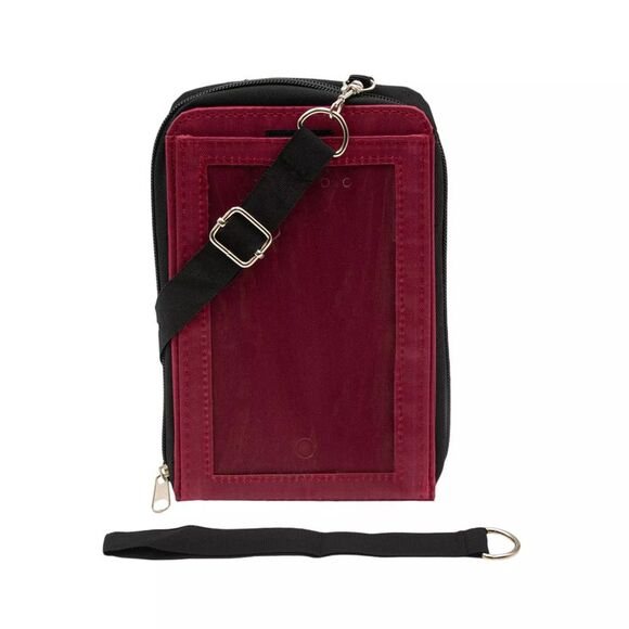 Design Touchscreen Smartphone Crossbody Bag with RFID Technology in Burgundy - Picture 2 of 9